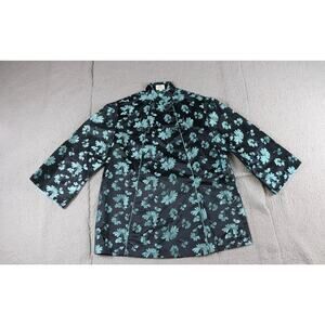 Vintage Dynasty Trade Mark Mandarin Asian Silk Jacket 14 Floral Hong Kong
